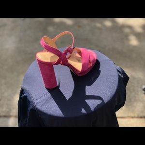 Top shop suede hot pink heels!